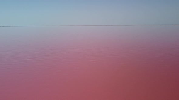 Flying Over a Pink Salt Lake