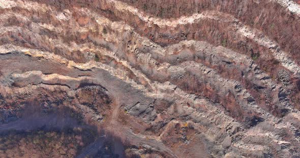 Panorama of the Relief a Large Stone Quarry for the Opencast Mining Extraction