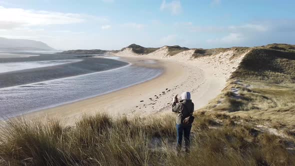 The Beautiful Dunes at Sheskinmore Between Ardara and Portnoo During the Winter in Donegal  Ireland