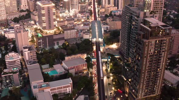 Bangkok Aerial View, Above Sukhumvit and Thonglor District in Thailand