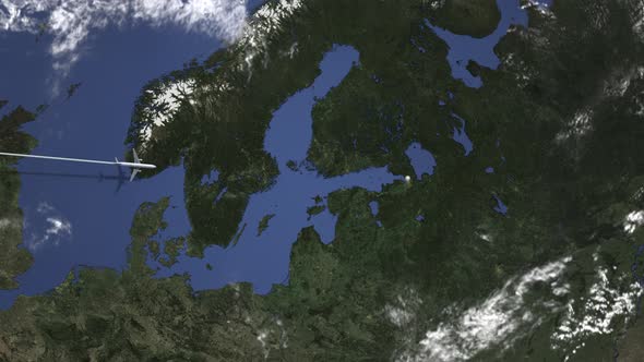 Commercial Plane Arrives To Saint Petersburg Russia alt