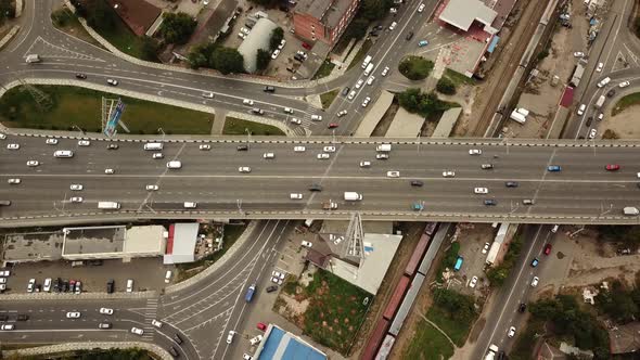 Drones Eye View - Abstract Road Traffic Jam Top View, Transportation Concept 6