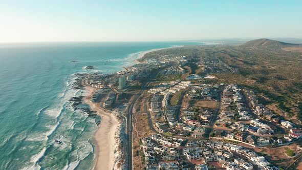 Flight Over Bigbay Beach Towards Cape Town South Africa and Table Mountain