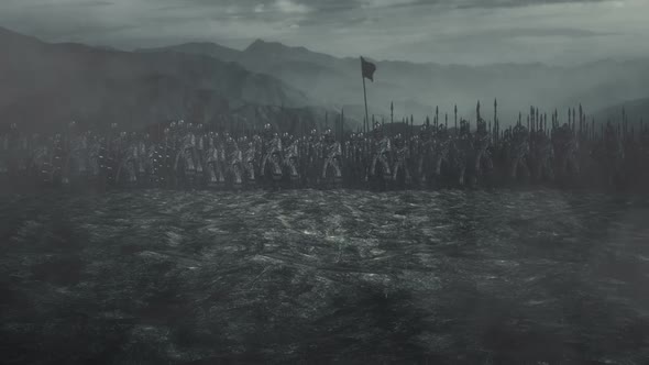Saxon Army Preparing For A Big Battle In A Battlefield