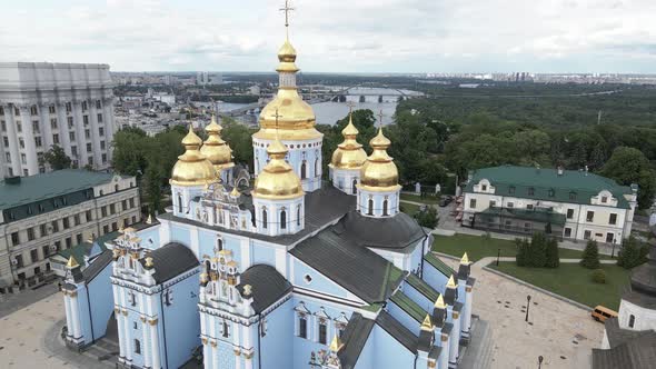 Kyiv. Ukraine: St. Michael's Golden-Domed Monastery. Aerial View
