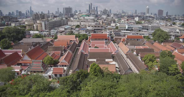 Bangkok City From High Mountain Place, a Shot Through Old and Modern Buildings