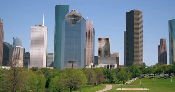 Aerial of the downtown Houston