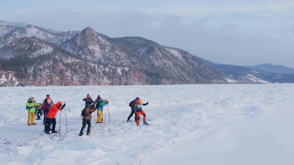 Frozen Lake Baikal Aerial View