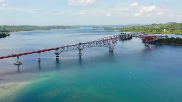 Panoramic of San Juanico Bridge the Longest Bridge in the Philippines