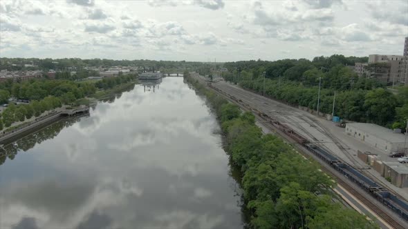 Freight Train Reflecting Fox River