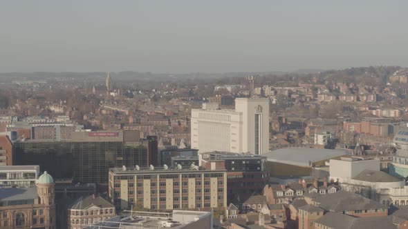 Moving point of view of the city Nottingham Nottinghamshire United Kingdom