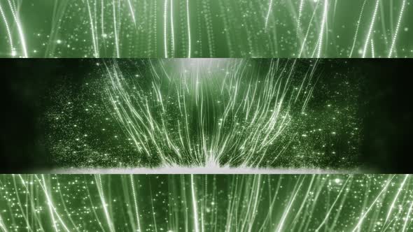 Green Particles Streaks Abstraction