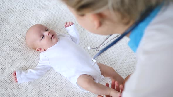 Baby At Children's Doctor, Pediatrician Checkup