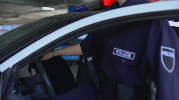 Male Officer Calming Female Teammate Who Crying After Her First Criminal Scene