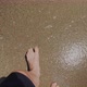 Barefoot Guy Walks Along Wet Beach - VideoHive Item for Sale