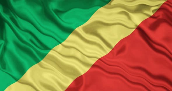 Republic of the Congo flag-waving animation Full 4K