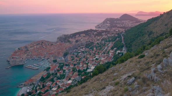 Aerial view Dubrovnik old town