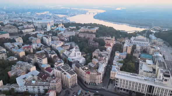 Kyiv, Ukraine Aerial View of the City. Kiev