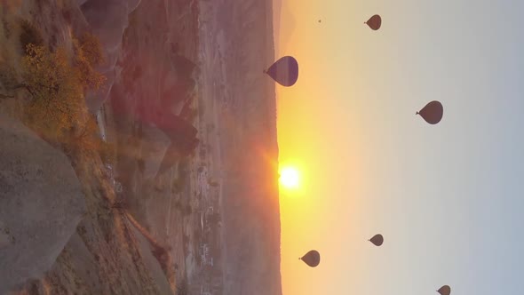 Vertical Video  Balloons in Cappadocia Turkey