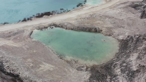 Drone Flight Over Limestone Quarry