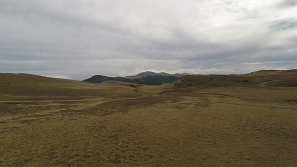 Aerial view of Bucegi Mountains plateau