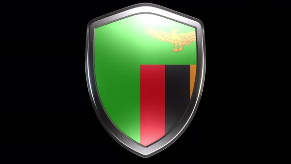 Zambia Emblem Transition with Alpha Channel - 4K Resolution