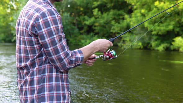 Fly Fishing Reel with River Water