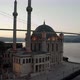 Ortakoy Mosque and Istanbul Bosphorus Bridge Aerial Video - VideoHive Item for Sale