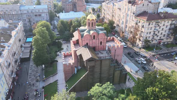 Architecture of Kyiv, Ukraine : Golden Gate. Aerial View