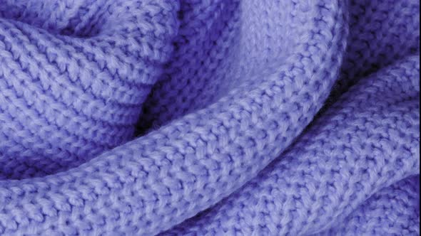 Close Up Blue Knitted Wool Texture, Background