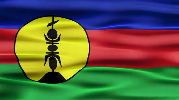 New Caledonia Flag Waving