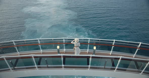 Young girl on a ship. Shot on Black Magic Cinema Camera