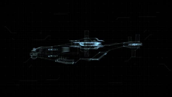 3D Cyber Plane Hologram / HUD