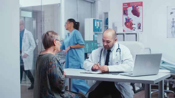 Retired Old Woman at Annual Medical Checkup