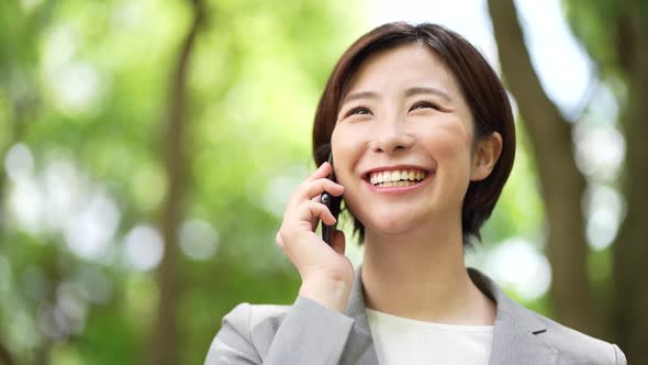 Female employee making a call