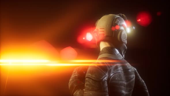 Cyberpunk Young Woman, Futuristic Style alt