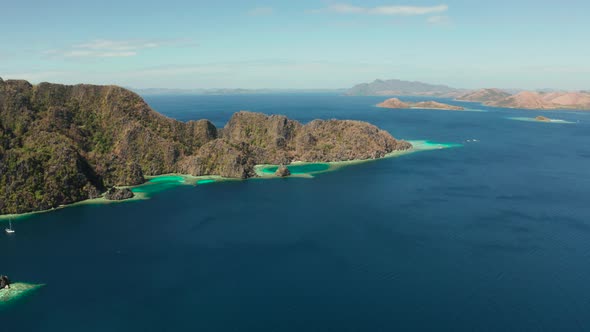 Tropical Island with Sandy Beach, Philippines, Palawan