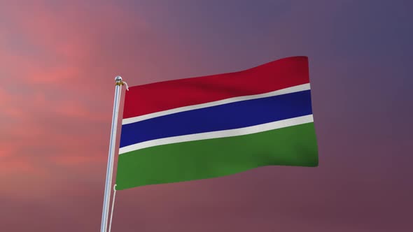 Flag Of Gambia Waving
