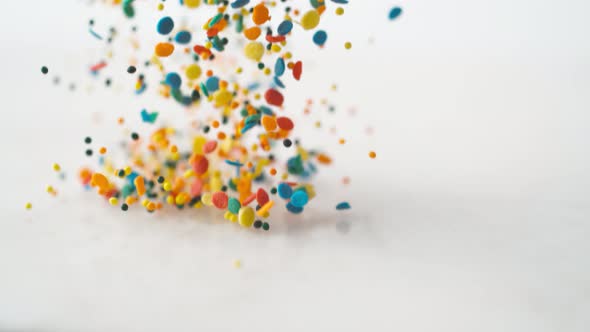 Candy sprinkles. Slow Motion. alt