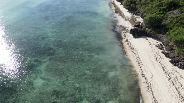 Aerial View of the Ocean Near the Coast of Zanzibar Tanzania