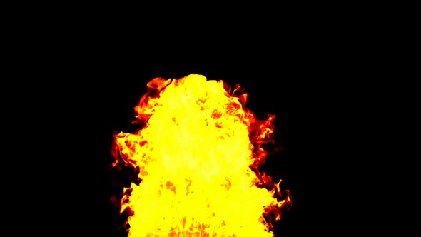 Super slow motion of fire on black background