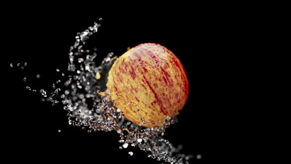 Slow Motion Fluid Splash Apple