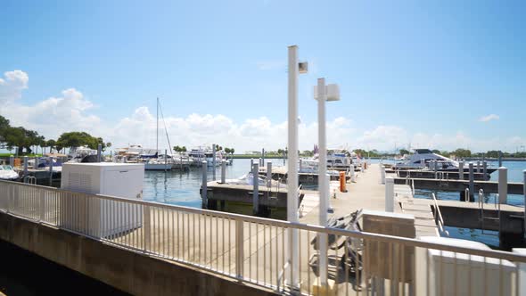 Motion Video Boats At A Marina 4k 60p