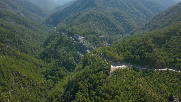 A bird's-eye view of huge mountains