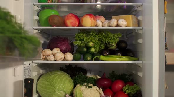 Full Refrigerator of Fresh Healthy Food
