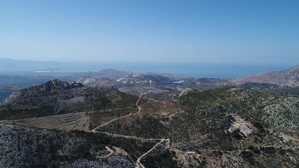 Koronida village on the island of Naxos in the Cyclades in Greece seen from t