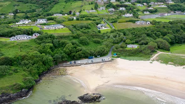 Aerial of Fintra Beach By Killybegs County Donegal Ireland