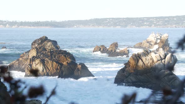 Rock Crag of Cliff Ocean Beach Point Lobos California Coast