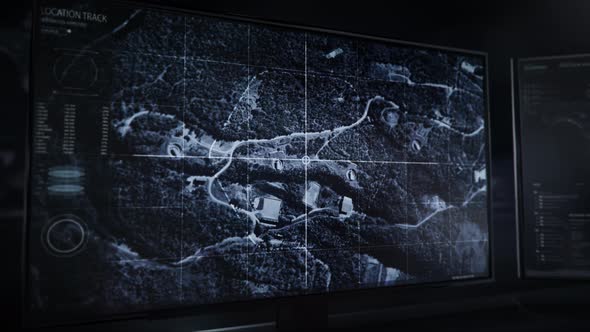 Military technology has detected the rival army base in the forested area alt