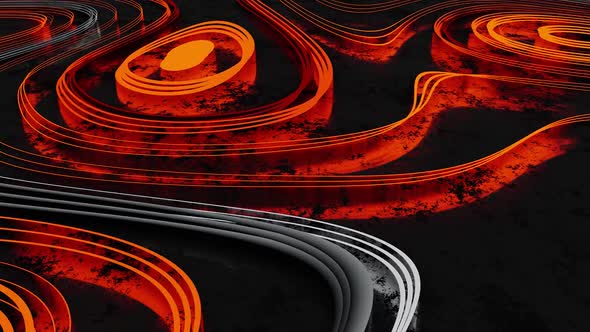 Neon Lava Animation Vj Loop Background With Reflected Floor HD